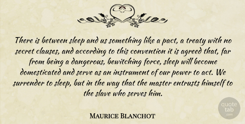 Maurice Blanchot Quote About Sleep, Insomnia, Secret: There Is Between Sleep And...