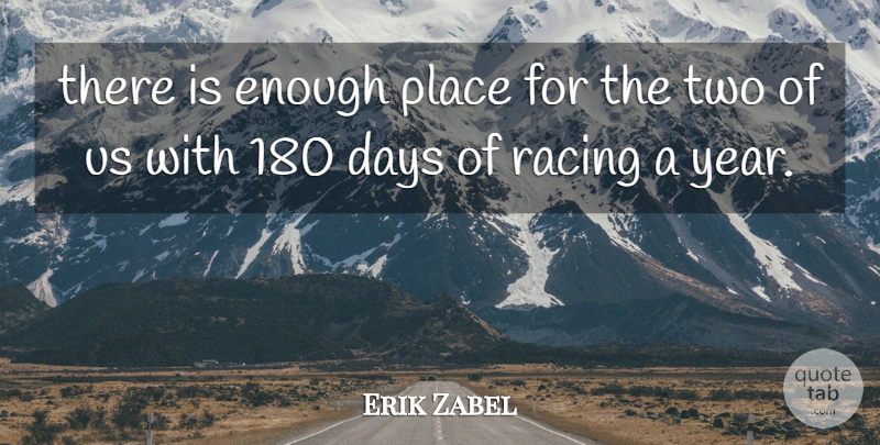 Erik Zabel Quote About Days, Racing: There Is Enough Place For...