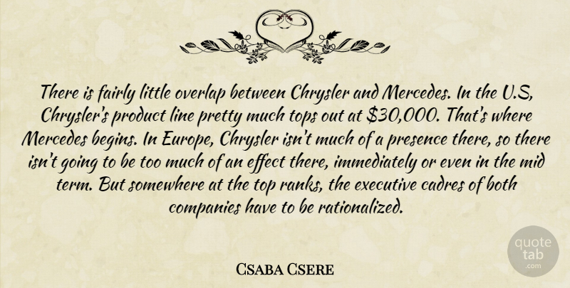 Csaba Csere Quote About Both, Chrysler, Companies, Effect, Executive: There Is Fairly Little Overlap...