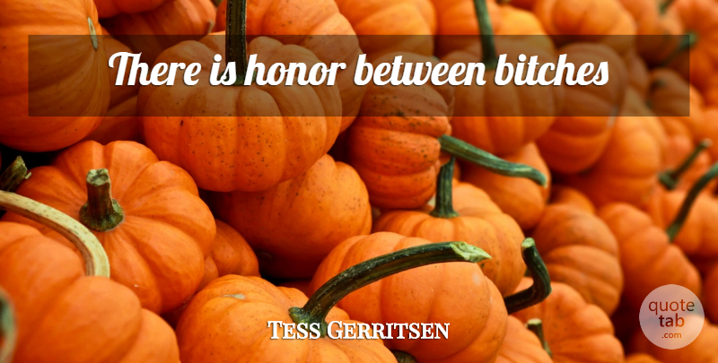 Tess Gerritsen Quote About Honor: There Is Honor Between Bitches...