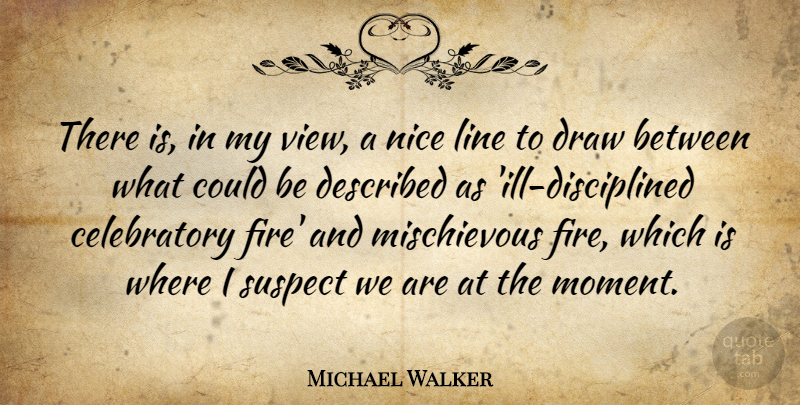 Michael Walker Quote About Draw, Line, Nice, Suspect: There Is In My View...