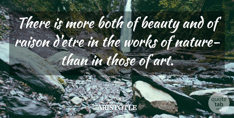 Aristotle Quote About Art, Nature, Raison Detre: There Is More Both Of...