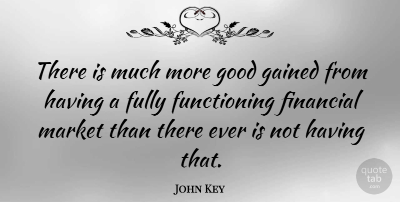 John Key Quote About Fully, Gained, Good: There Is Much More Good...