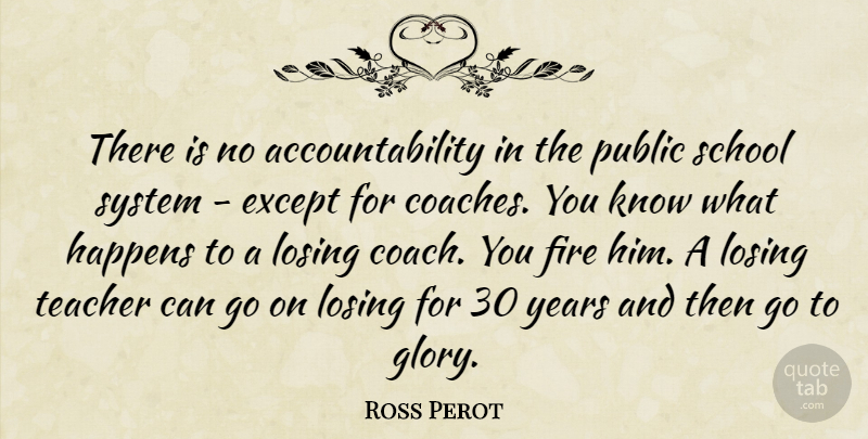 Ross Perot Quote About Teacher, Teaching, School: There Is No Accountability In...