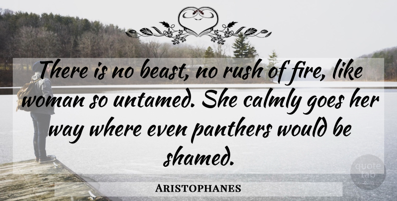 Aristophanes Quote About Women, Fire, Would Be: There Is No Beast No...