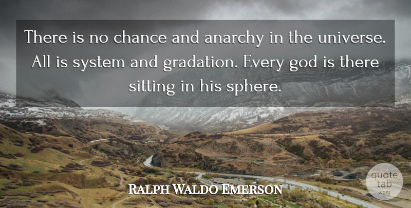 Ralph Waldo Emerson Quote About God, Anarchy, Spheres: There Is No Chance And...