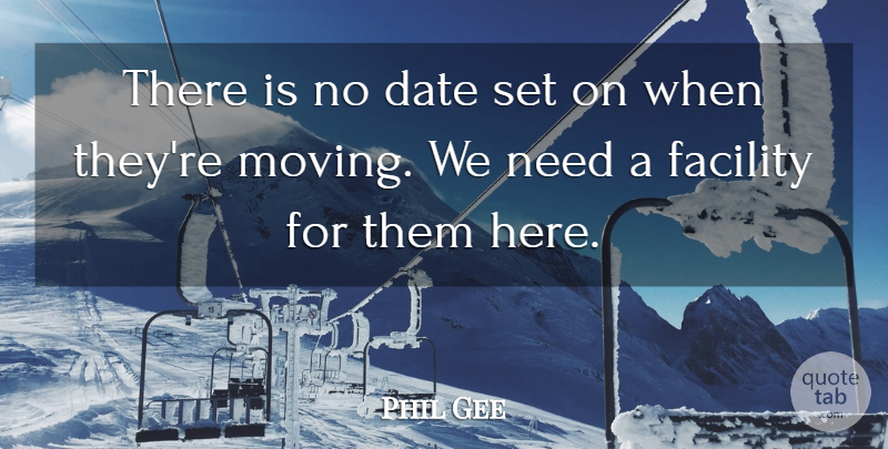 Phil Gee Quote About Date, Facility: There Is No Date Set...