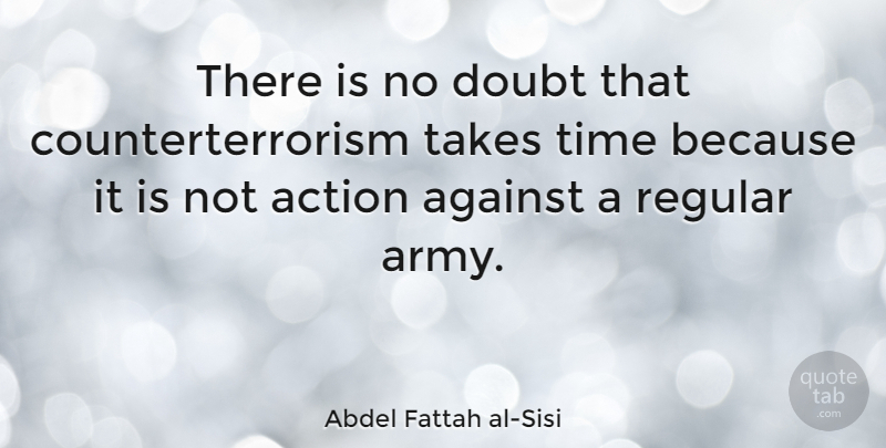 Abdel Fattah al-Sisi Quote About Against, Regular, Takes, Time: There Is No Doubt That...