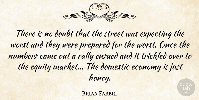 Brian Fabbri Quote About Came, Domestic, Doubt, Economy, Equity: There Is No Doubt That...