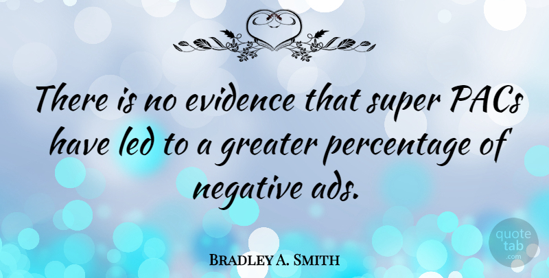 Bradley A. Smith Quote About Greater, Led, Percentage: There Is No Evidence That...