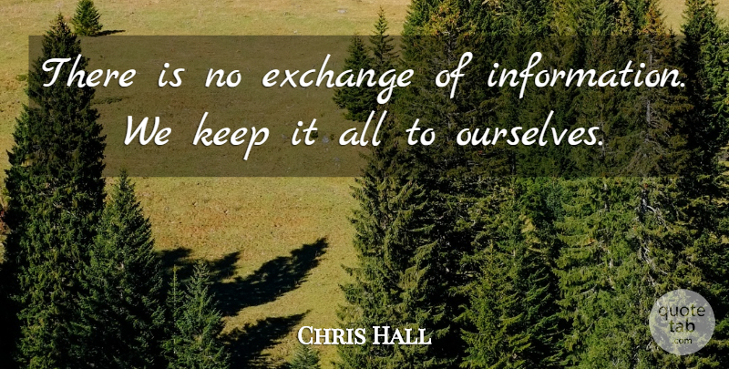 Chris Hall Quote About Exchange: There Is No Exchange Of...