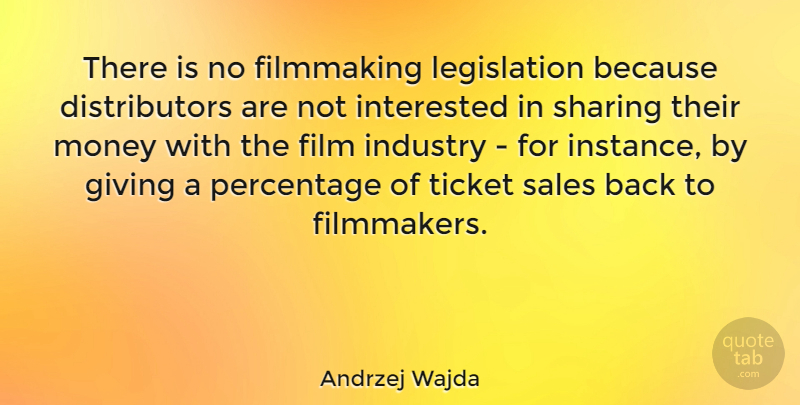 Andrzej Wajda Quote About Giving, Tickets, Film: There Is No Filmmaking Legislation...