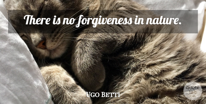 Ugo Betti Quote About Nature, No Forgiveness: There Is No Forgiveness In...