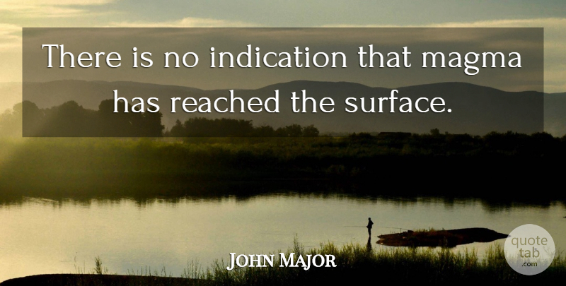 John Major Quote About Indication, Reached: There Is No Indication That...