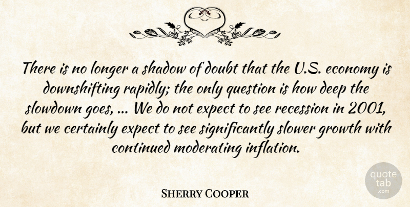 Sherry Cooper Quote About Certainly, Continued, Deep, Doubt, Economy: There Is No Longer A...