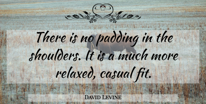 David Levine Quote About Casual: There Is No Padding In...