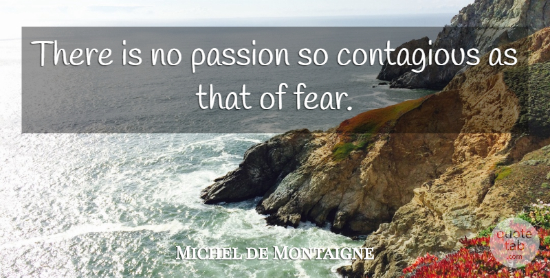 Michel de Montaigne Quote About Fear, Passion, Worry: There Is No Passion So...