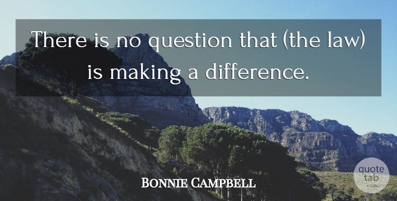 Bonnie Campbell Quote About Question: There Is No Question That...