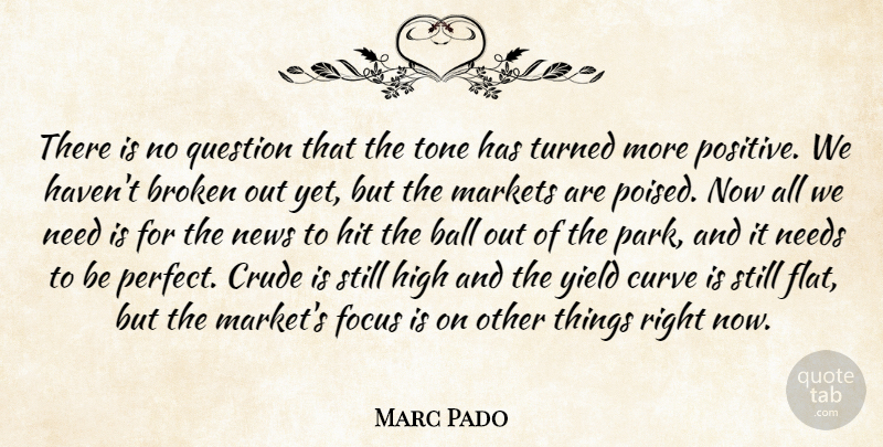 Marc Pado Quote About Ball, Broken, Crude, Curve, Focus: There Is No Question That...