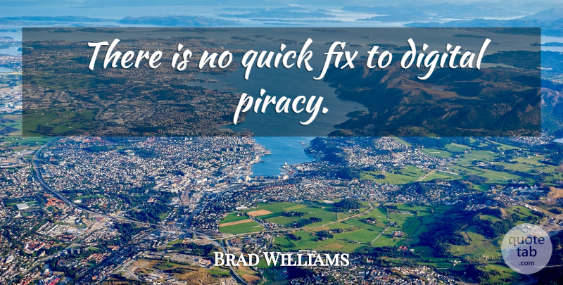 Brad Williams Quote About Digital, Fix, Quick: There Is No Quick Fix...