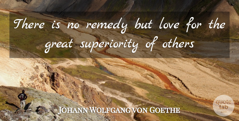 Johann Wolfgang von Goethe Quote About Remedy, Superiority: There Is No Remedy But...