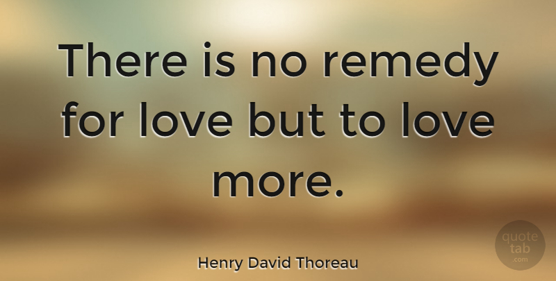 Henry David Thoreau: There is no remedy for love but to love more ...