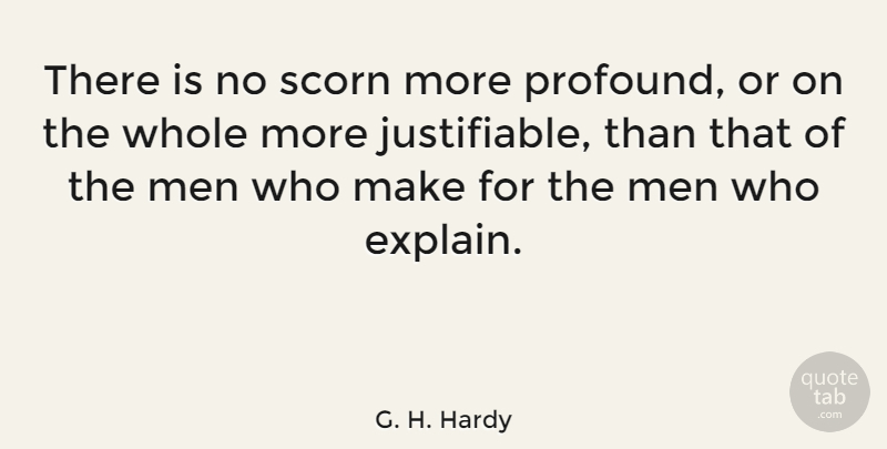 G. H. Hardy Quote About Men, Profound, He Man: There Is No Scorn More...