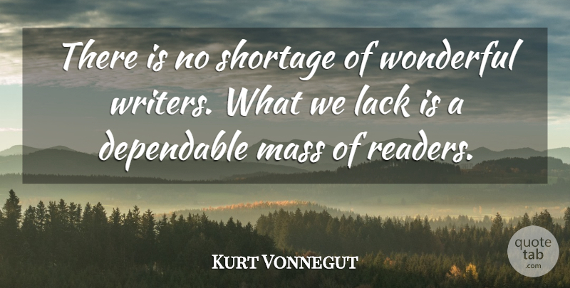 Kurt Vonnegut Quote About Book, Reading, Wonderful: There Is No Shortage Of...