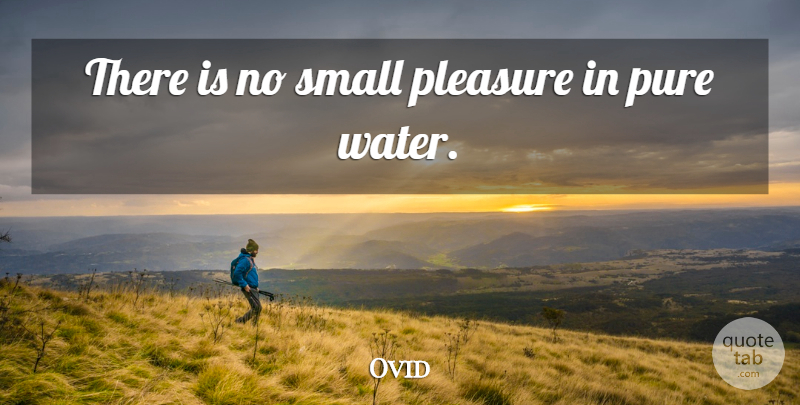 Ovid Quote About Water, Small Pleasures, Pure: There Is No Small Pleasure...