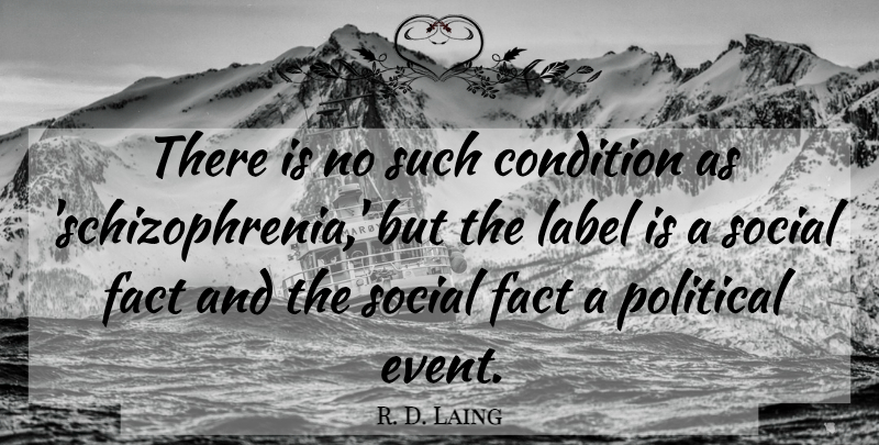 R. D. Laing Quote About Diversity, Political, Labels: There Is No Such Condition...