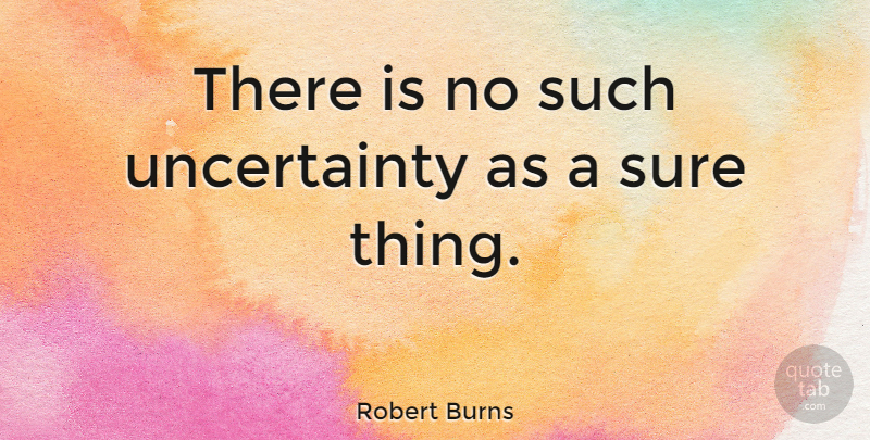 Robert Burns Quote About Inspirational, Certain, Cockiness: There Is No Such Uncertainty...
