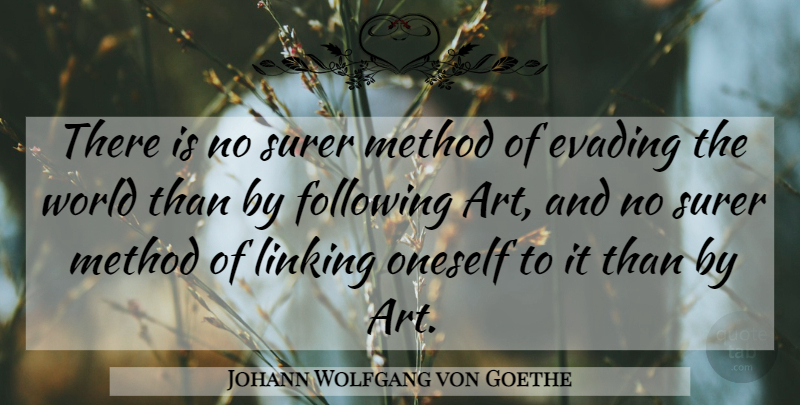 Johann Wolfgang von Goethe Quote About Art, World, Method: There Is No Surer Method...