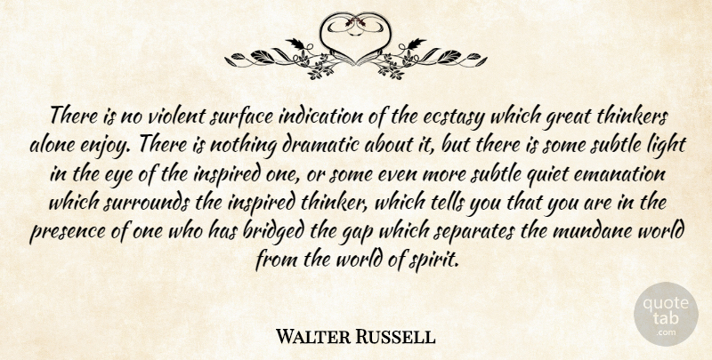 Walter Russell Quote About Eye, Light, World: There Is No Violent Surface...