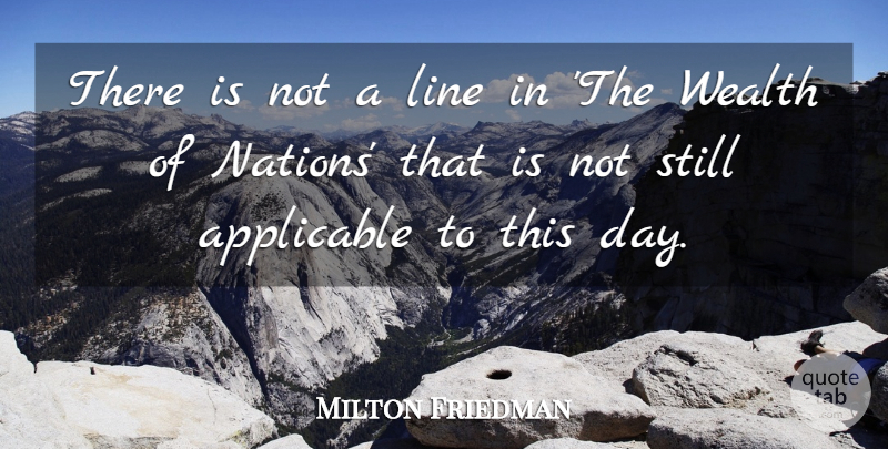 Milton Friedman Quote About Lines, Wealth, Stills: There Is Not A Line...