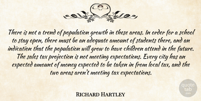 Richard Hartley Quote About Adequate, Amount, Areas, Attend, Children: There Is Not A Trend...