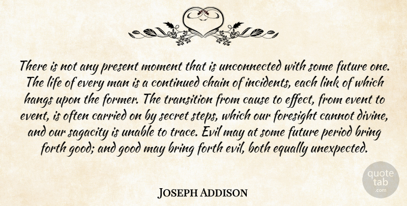 Joseph Addison Quote About Men, Evil, Secret: There Is Not Any Present...