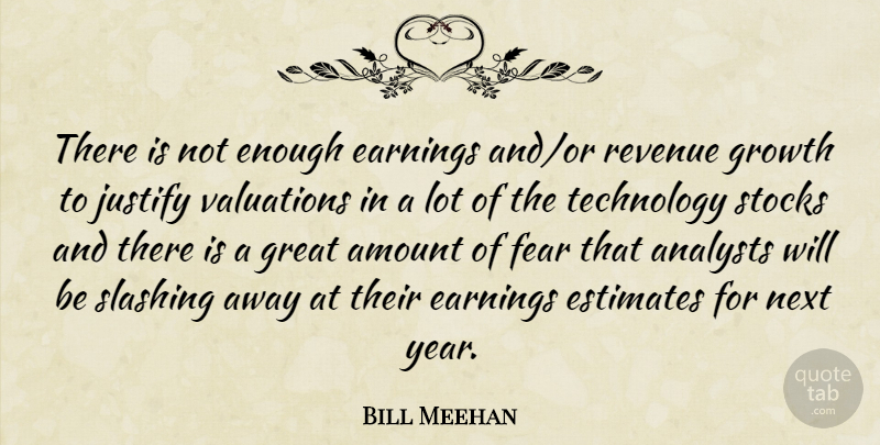 Bill Meehan Quote About Amount, Earnings, Estimates, Fear, Great: There Is Not Enough Earnings...