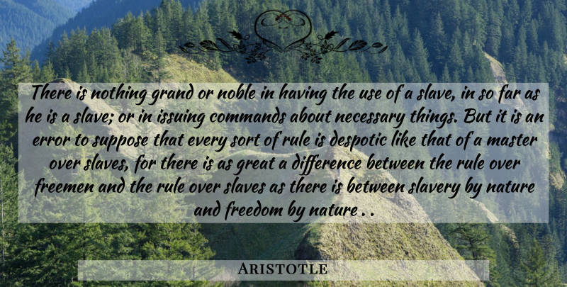 Aristotle Quote About Government, Differences, Errors: There Is Nothing Grand Or...