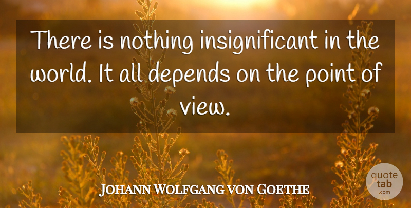 Johann Wolfgang von Goethe Quote About Views, Insignificant Things, Literature: There Is Nothing Insignificant In...