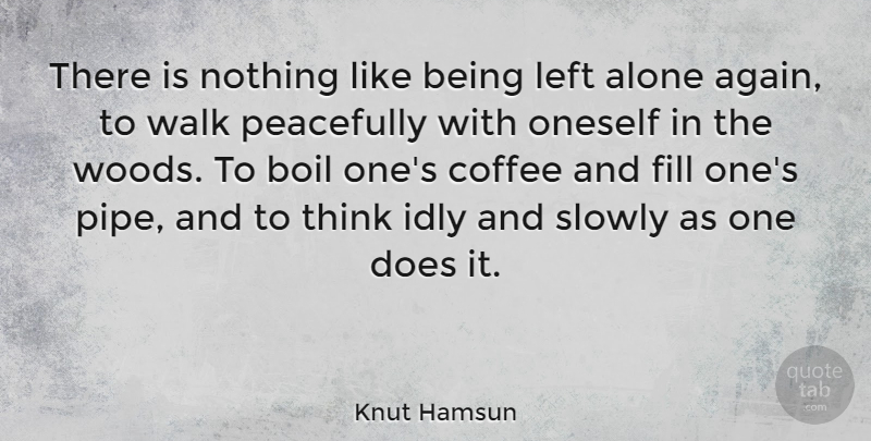 Knut Hamsun Quote About Coffee, Thinking, Doe: There Is Nothing Like Being...