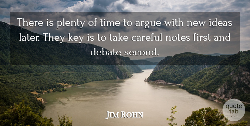 Jim Rohn Quote About Ideas, Keys, Firsts: There Is Plenty Of Time...