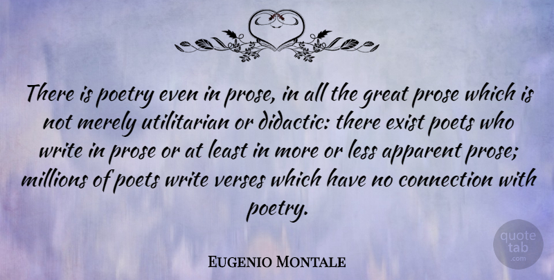 Eugenio Montale Quote About Writing, Connections, Poet: There Is Poetry Even In...