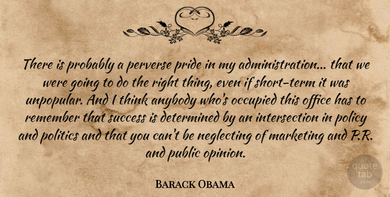 Barack Obama Quote About Anybody, Determined, Marketing, Neglecting, Occupied: There Is Probably A Perverse...