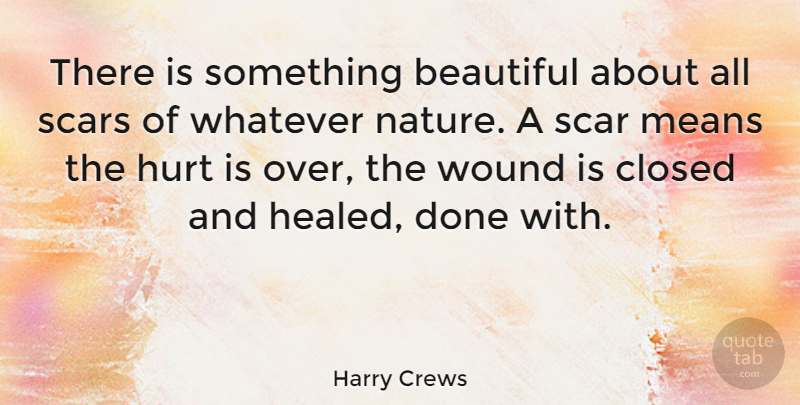 Harry Crews Quote About Broken Heart, Beautiful, Hurt: There Is Something Beautiful About...