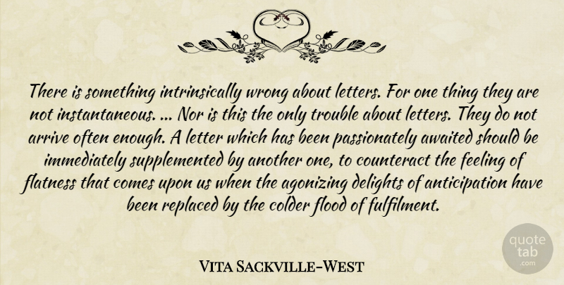 Vita Sackville-West Quote About Feelings, Delight, Agonizing: There Is Something Intrinsically Wrong...
