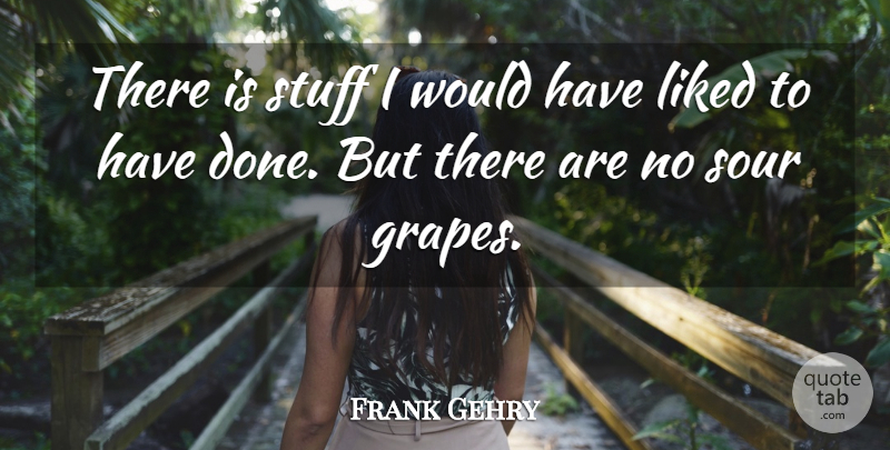 Frank Gehry Quote About Done, Stuff, Sour: There Is Stuff I Would...
