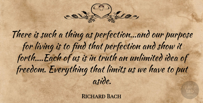 Richard Bach Quote About Freedom, Limits, Living, Perfection, Purpose: There Is Such A Thing...