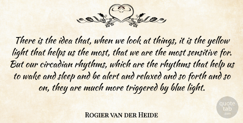 Rogier van der Heide Quote About Alert, Blue, Forth, Helps, Relaxed: There Is The Idea That...