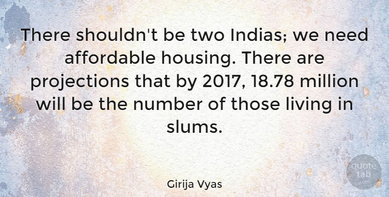 Girija Vyas Quote About Affordable, Million: There Shouldnt Be Two Indias...