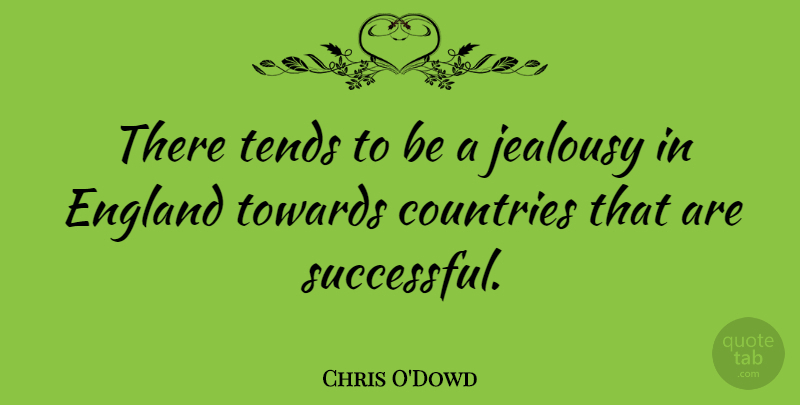 Chris O'Dowd Quote About Country, Successful, England: There Tends To Be A...